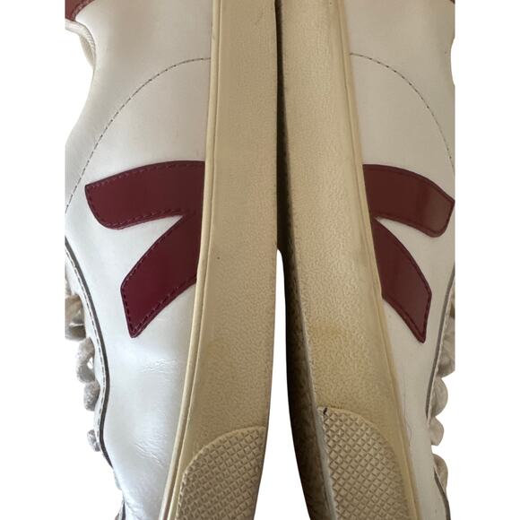 Veja Esplar White Red Leather Casual Shoes Sneakers Lace Up Women's US Size 7 - Picture 9 of 14